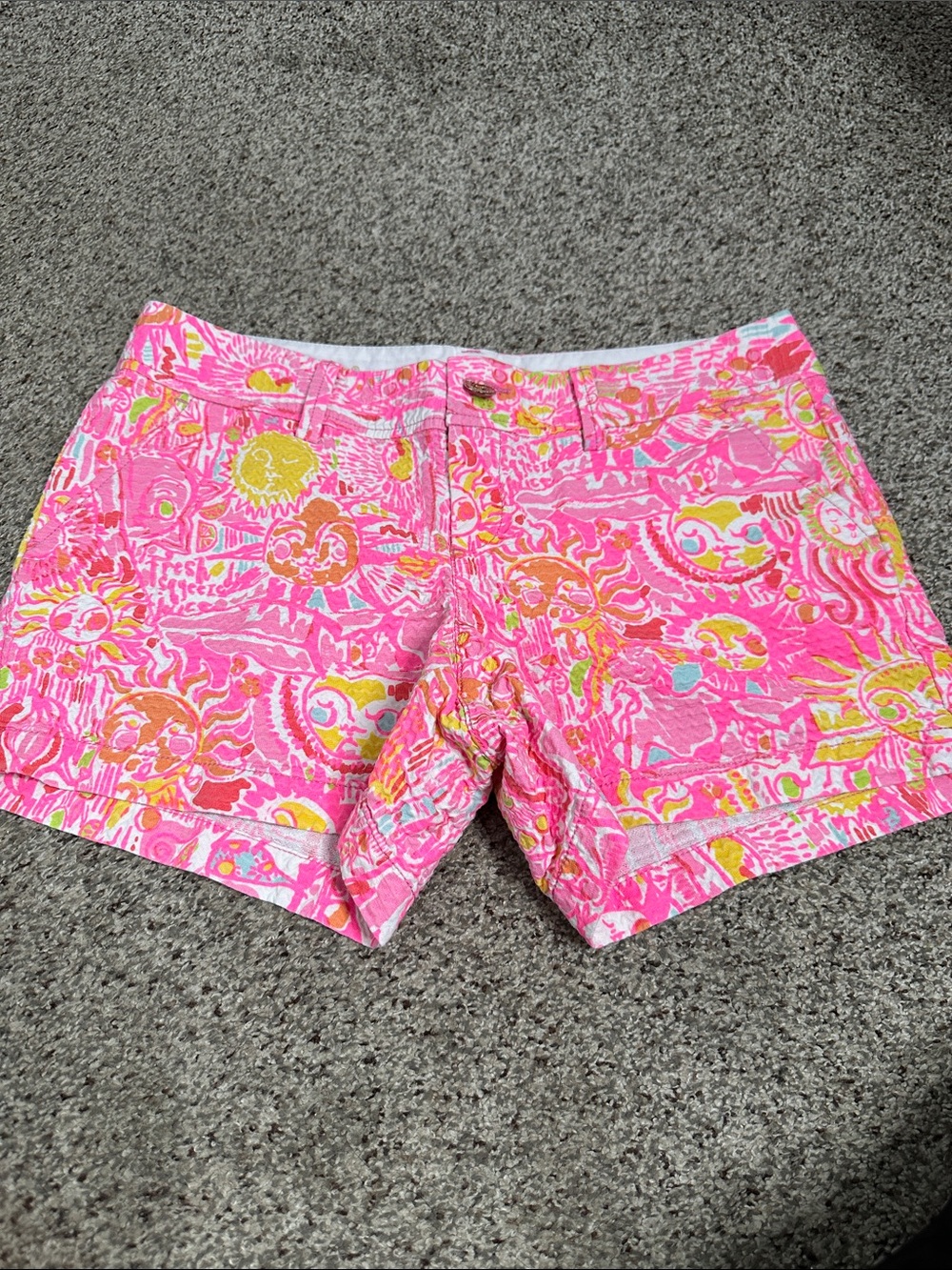 Lily Pulitzer The Callahan Women's Pink Patterned Cotton Shorts size 10